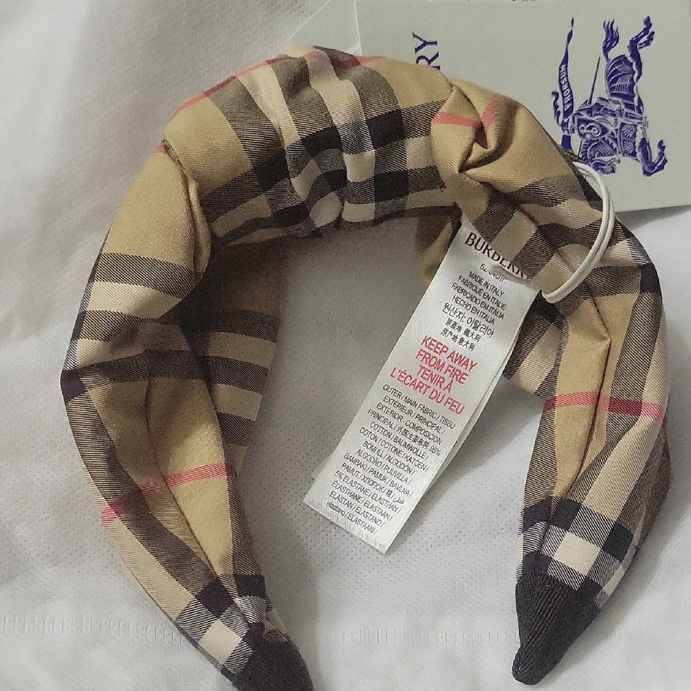 BUBERRY SOFT KNOT HEADBAND NWT NOVA CHECK - Picture 1 of 7
